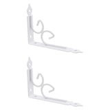 Maxbell 2x Shelf Brackets Space Saving Corner Brace Thickened Shelf Support Brackets White