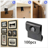 Maxbell 100Pcs Picture Frame Hanger Hooks for Wall Mounted Clocks Album Arts Crafts