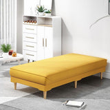 Maxbell Ottoman Bench Seat Upholstered Footrest Stool for Indoor Living Room Bedroom Yellow