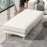 Maxbell Ottoman Bench Seat Upholstered Footrest Stool for Indoor Living Room Bedroom Black