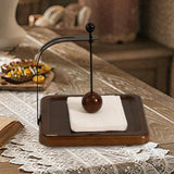 Maxbell Napkin Holder Rack Tabletop Napkin Stand for Dining Table Countertop Kitchen Brown