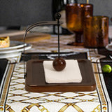 Maxbell Napkin Holder Rack Tabletop Napkin Stand for Dining Table Countertop Kitchen Brown