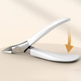 Maxbell Toenail Clipper Metal Ergonomic Slanted Edge Toe Nail Clipper Adults Elderly White