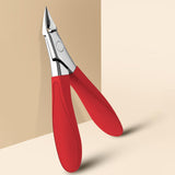 Maxbell Toenail Clipper Metal Ergonomic Slanted Edge Toe Nail Clipper Adults Elderly Red