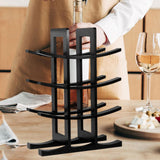 Maxbell Wine Bottle Holder Simple Crafts Wine Holder for Desktop Cabinet Living Room Black