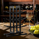 Maxbell Wine Bottle Holder Simple Crafts Wine Holder for Desktop Cabinet Living Room Black