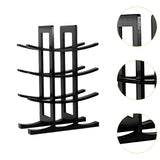 Maxbell Wine Bottle Holder Simple Crafts Wine Holder for Desktop Cabinet Living Room Black