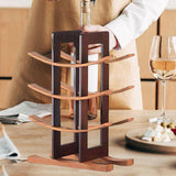 Maxbell Wine Bottle Holder Simple Crafts Wine Holder for Desktop Cabinet Living Room Brown