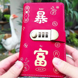 Maxbell Money Saving Binder Compact with Combination Lock with 100 Pieces Cash Envelops Red