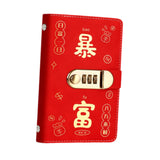 Maxbell Money Saving Binder Compact with Combination Lock with 100 Pieces Cash Envelops Red