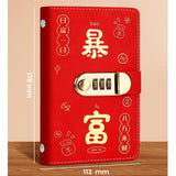 Maxbell Money Saving Binder Compact with Combination Lock with 100 Pieces Cash Envelops Red