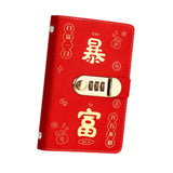 Maxbell Money Saving Binder Compact with Combination Lock with 100 Pieces Cash Envelops Red