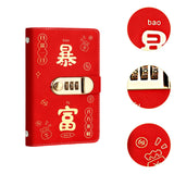 Maxbell Money Saving Binder Compact with Combination Lock with 100 Pieces Cash Envelops Red