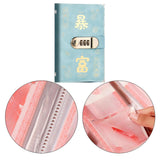 Maxbell Money Saving Binder Compact with Combination Lock with 100 Pieces Cash Envelops Blue