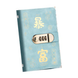 Maxbell Money Saving Binder Compact with Combination Lock with 100 Pieces Cash Envelops Blue