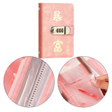 Maxbell Money Saving Binder Compact with Combination Lock with 100 Pieces Cash Envelops Pink