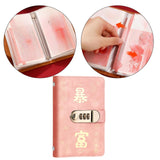 Maxbell Money Saving Binder Compact with Combination Lock with 100 Pieces Cash Envelops Pink