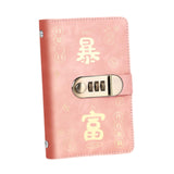 Maxbell Money Saving Binder Compact with Combination Lock with 100 Pieces Cash Envelops Pink