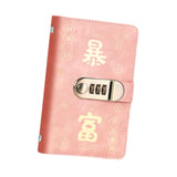 Maxbell Money Saving Binder Compact with Combination Lock with 100 Pieces Cash Envelops Pink