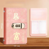 Maxbell Money Saving Binder Compact with Combination Lock with 100 Pieces Cash Envelops Pink