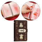 Maxbell Money Saving Binder Compact with Combination Lock with 100 Pieces Cash Envelops Brown