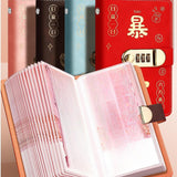 Maxbell Money Saving Binder Compact with Combination Lock with 100 Pieces Cash Envelops Brown