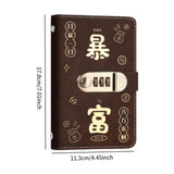 Maxbell Money Saving Binder Compact with Combination Lock with 100 Pieces Cash Envelops Brown