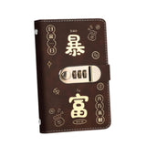 Maxbell Money Saving Binder Compact with Combination Lock with 100 Pieces Cash Envelops Brown