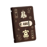 Maxbell Money Saving Binder Compact with Combination Lock with 100 Pieces Cash Envelops Brown