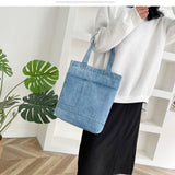 Maxbell Denim Tote Bag for Women Fashion Purse for Outdoor Activities Dating Working