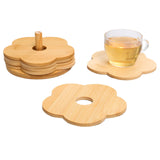 Maxbell Coffee Table Coasters with Holder Rustic Cup Pads for Indoor Outdoor Hot Pot 4pcs and 12cm