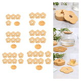 Maxbell Coffee Table Coasters with Holder Rustic Cup Pads for Indoor Outdoor Hot Pot 4pcs and 12cm