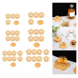 Maxbell Coffee Table Coasters with Holder Rustic Cup Pads for Indoor Outdoor Hot Pot 4pcs and 12cm