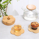 Maxbell Coffee Table Coasters with Holder Rustic Cup Pads for Indoor Outdoor Hot Pot 4pcs and 12cm
