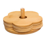 Maxbell Coffee Table Coasters with Holder Rustic Cup Pads for Indoor Outdoor Hot Pot 4pcs and 12cm