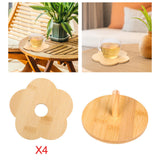 Maxbell Coffee Table Coasters with Holder Rustic Cup Pads for Indoor Outdoor Hot Pot 4pcs and 12cm