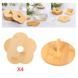Maxbell Coffee Table Coasters with Holder Rustic Cup Pads for Indoor Outdoor Hot Pot 4pcs and 12cm