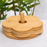 Maxbell Coffee Table Coasters with Holder Rustic Cup Pads for Indoor Outdoor Hot Pot 4pcs and 12cm