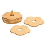 Maxbell Coffee Table Coasters with Holder Rustic Cup Pads for Indoor Outdoor Hot Pot 6pcs and 12cm