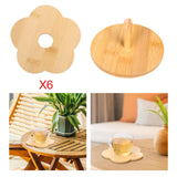 Maxbell Coffee Table Coasters with Holder Rustic Cup Pads for Indoor Outdoor Hot Pot 6pcs and 12cm