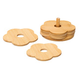 Maxbell Coffee Table Coasters with Holder Rustic Cup Pads for Indoor Outdoor Hot Pot 6pcs and 15cm