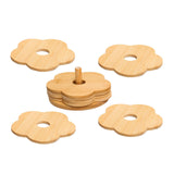 Maxbell Coffee Table Coasters with Holder Rustic Cup Pads for Indoor Outdoor Hot Pot 8pcs and 12cm