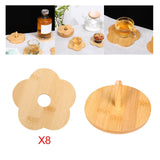 Maxbell Coffee Table Coasters with Holder Rustic Cup Pads for Indoor Outdoor Hot Pot 8pcs and 12cm