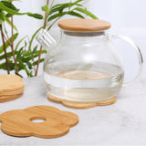 Maxbell Coffee Table Coasters with Holder Rustic Cup Pads for Indoor Outdoor Hot Pot 8pcs and 15cm
