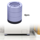 Maxbell 4Pcs Washing Machine Foot Pads Reduce Noise Anti Walk Round Furniture Risers 8.5cm High