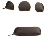 Maxbell Leather Pencil Case with Zipper Pen Holder for Office Men and Women Supplies Brown