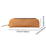 Maxbell Leather Pencil Case with Zipper Pen Holder for Office Men and Women Supplies Khaki