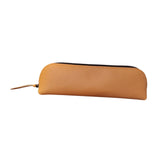 Maxbell Leather Pencil Case with Zipper Pen Holder for Office Men and Women Supplies Khaki