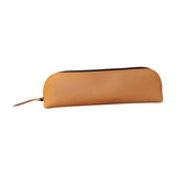 Maxbell Leather Pencil Case with Zipper Pen Holder for Office Men and Women Supplies Khaki