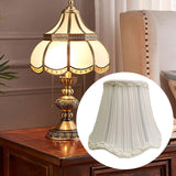Maxbell Lamp Shade Cloth Classic Replacement Lamp Cover for Bedroom Cafe Living Room Pleated White